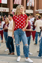 Load image into Gallery viewer, Red Polka Dot Knit