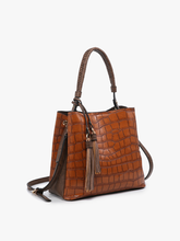 Load image into Gallery viewer, Olivia Crocodile Hobo Brown