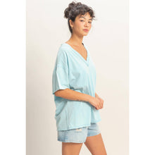 Load image into Gallery viewer, Washed V-Neck Tee BLUE