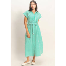 Load image into Gallery viewer, Striped Poplin GREEN
