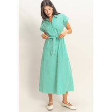 Load image into Gallery viewer, Striped Poplin GREEN