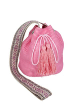 Load image into Gallery viewer, Sol Multi Color Women's Shoulder Bag with Aztec Strap: Pink - South Main Boutique