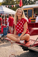 Load image into Gallery viewer, Red Polka Dot Knit
