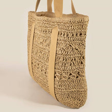 Load image into Gallery viewer, Large Straw Braided Tote Bag With Hat Holder: KA - South Main Boutique