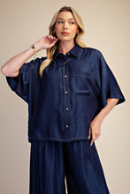Load image into Gallery viewer, Flowy Indigo Glam Top
