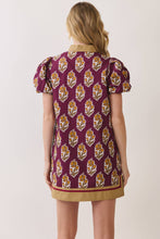 Load image into Gallery viewer, Floral Border Burgundy Puff