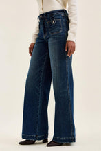 Load image into Gallery viewer, "LUX" Retro Front Tab Closure DK Indigo