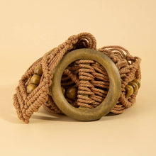 Load image into Gallery viewer, Wooden Buckle Beaded Braid Belt: KA - South Main Boutique