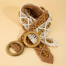 Load image into Gallery viewer, Wooden Buckle Beaded Braid Belt: KA - South Main Boutique