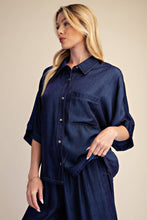 Load image into Gallery viewer, Flowy Indigo Glam Top