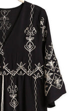 Load image into Gallery viewer, JP6011 Nala Embroidered Cover Up Dress With Tassel Ties - South Main Boutique