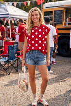 Load image into Gallery viewer, Red Polka Dot Knit