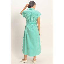 Load image into Gallery viewer, Striped Poplin GREEN