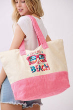 Load image into Gallery viewer, MB0345 Sunglasses Life Is Better At The Beach Terry Tote Bag - South Main Boutique