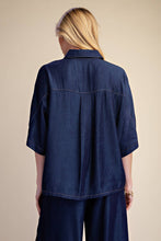 Load image into Gallery viewer, Flowy Indigo Glam Top