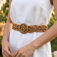 Load image into Gallery viewer, Wooden Buckle Beaded Braid Belt: KA - South Main Boutique