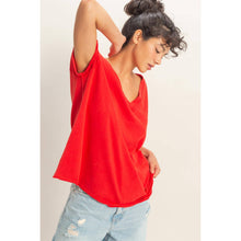 Load image into Gallery viewer, Washed V-Neck Tee RED