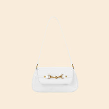 Load image into Gallery viewer, Latch Accent Glossy Leather Hand Bag: WT - South Main Boutique