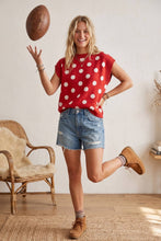 Load image into Gallery viewer, Red Polka Dot Knit