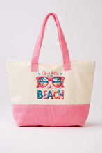 Load image into Gallery viewer, MB0345 Sunglasses Life Is Better At The Beach Terry Tote Bag - South Main Boutique