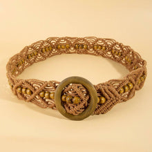 Load image into Gallery viewer, Wooden Buckle Beaded Braid Belt: KA - South Main Boutique