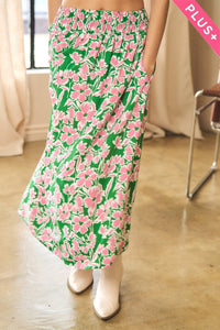 FLORAL PLUS MIDI SKIRT