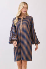 Load image into Gallery viewer, NAVY/BROWN POLO DRESS
