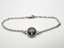 Load image into Gallery viewer, Tap To Pray™ Silver Slate Cross
