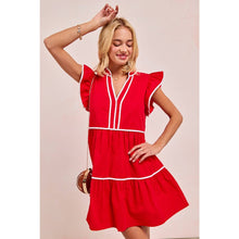 Load image into Gallery viewer, RUFFLED CONTRAST RED
