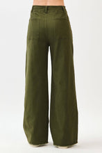 Load image into Gallery viewer, 2 POCKET DETAIL WIDE LEG HIGH WAIST PANTS: DENIM / S-M-L(2-2-2) - South Main Boutique

