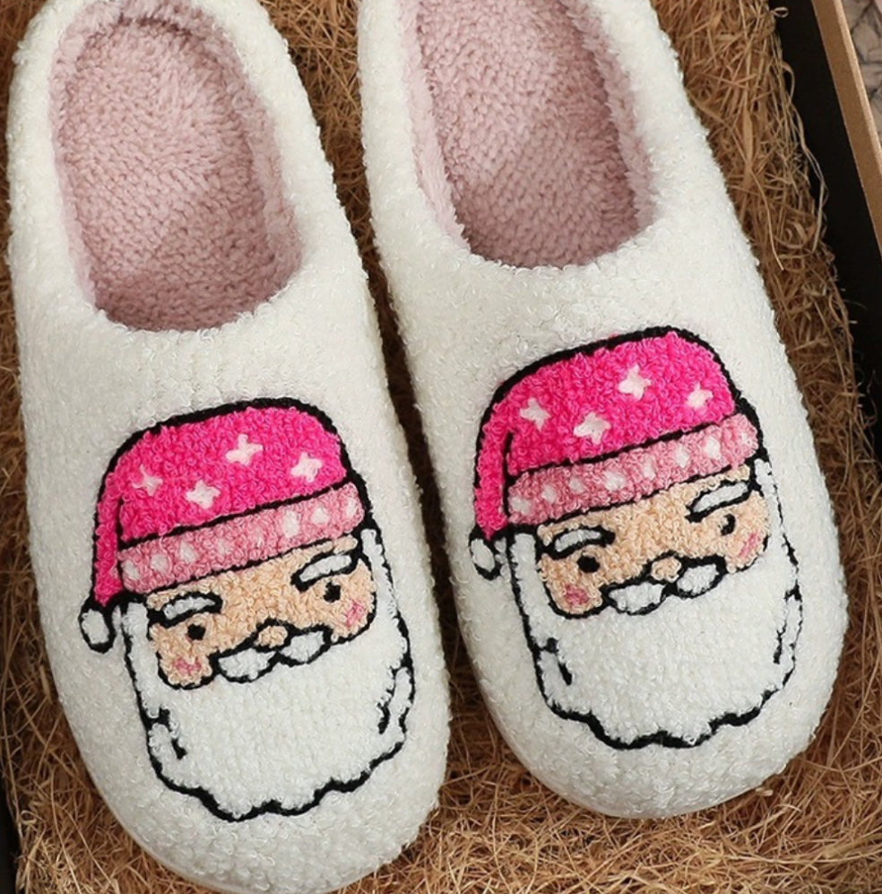 PINK SANTA SLIPPERS