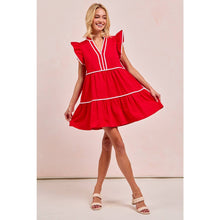 Load image into Gallery viewer, RUFFLED CONTRAST RED
