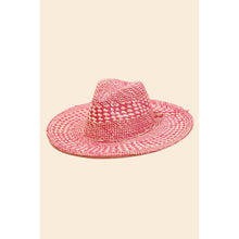 Load image into Gallery viewer, Checkered Straw Weave Sun Hat: FU - South Main Boutique
