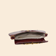 Load image into Gallery viewer, Latch Accent Glossy Leather Hand Bag: WT - South Main Boutique
