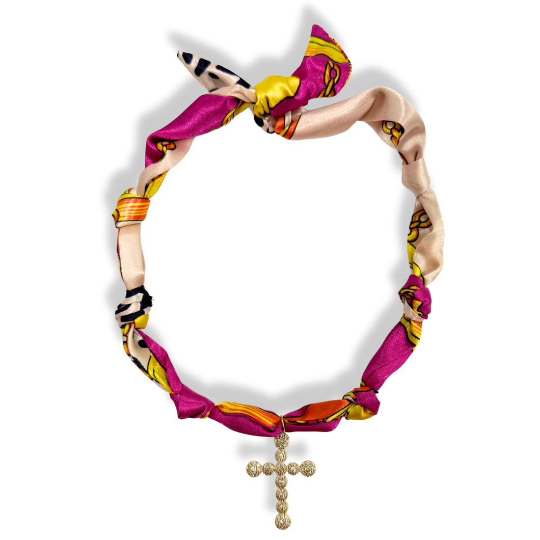 Scarf Cross Necklace