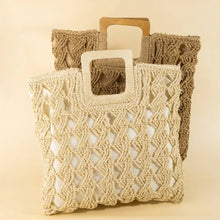 Load image into Gallery viewer, Square Straw Braided Tote Bag: KA - South Main Boutique
