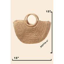 Load image into Gallery viewer, Half Moon Straw Tote Bag: IV - South Main Boutique

