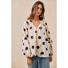 Load image into Gallery viewer, POLKA DOT BALLOON SLEEVE
