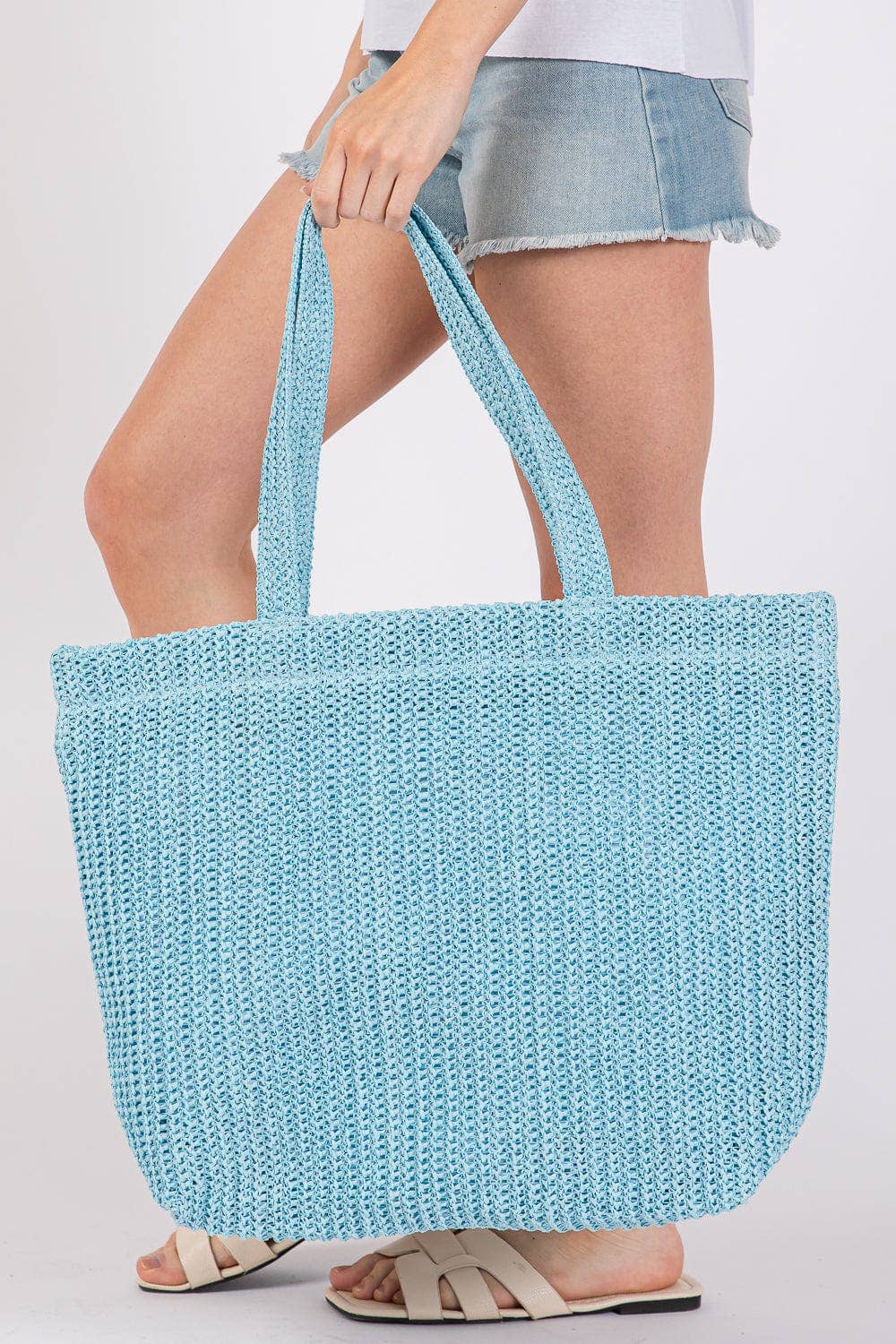 Crochet Straw Blue