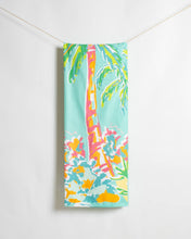 Load image into Gallery viewer, Caribbean Palm Giant Beach Towel    Aruba Blue/Multi    40x70 - South Main Boutique
