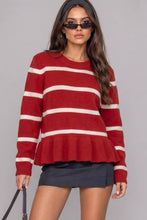 Load image into Gallery viewer, Stripe Peplum
