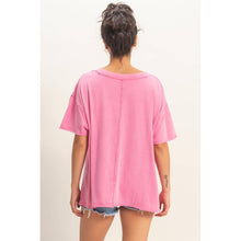 Load image into Gallery viewer, Washed V-Neck Tee FUCHSIA
