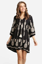 Load image into Gallery viewer, JP6010 Berkley Embroidered Cover Up Dress With Tassel Ties - South Main Boutique
