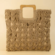 Load image into Gallery viewer, Square Straw Braided Tote Bag: KA - South Main Boutique

