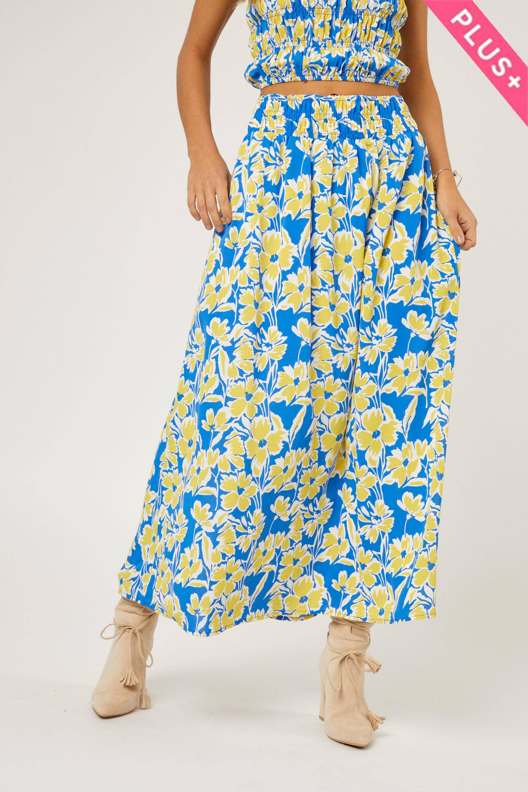 FLORAL PLUS MIDI SKIRT