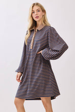 Load image into Gallery viewer, NAVY/BROWN POLO DRESS
