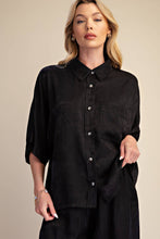 Load image into Gallery viewer, Flowy Black Glam Top
