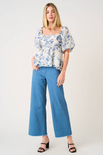 Load image into Gallery viewer, 2 POCKET DETAIL WIDE LEG HIGH WAIST PANTS: DENIM / S-M-L(2-2-2) - South Main Boutique
