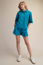Load image into Gallery viewer, Collar Neck Button Down Shirt: Green / L - South Main Boutique
