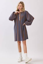 Load image into Gallery viewer, NAVY/BROWN POLO DRESS
